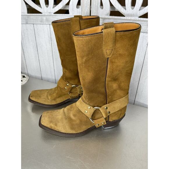 Vintage Wrangler Women’s Western Harness Moto Boots USA Made Size 8 Engineer - Picture 1 of 8